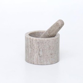 houseproud Crush Mortar with Pestle Marble Beige Traditional Kitchen Tool