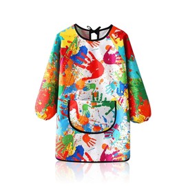 Toumett Kids Painting Apron 6-12 Age,Art Apron for Kids/Children/Toddler Aprons,Waterproof Graffiti Long Sleeves Smock with Large Pockets,Suitable for Boys and Girls Cooking, Painting, Craft, School