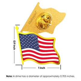 American Flag Lapel Pin - USA Enamel Metal National Badge | USA Flag Patriotic Brooch Bulk Pack for Hat, Tie, Clothes, Backpack, Suit