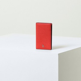 Hazzys (신세계센텀점)NOMAD레드 퍼피로고 플랫 카드지갑 HIHO5E134R2 (NOAMAD) Red Puppy Logo Flat Card Wallet HIHO5E134R2 at Shinsegae Centum City