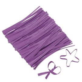 uxcell 3" Kraft Paper Twist Ties, Metallic Twist Ties Reusable for Bakery, Candy Bags, Coffee Bags, Goodie Bags, Pack of 1000, Purple