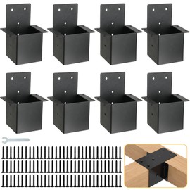 Pergola Rafter Brackets,4"x4"(Actual 3.6"x3.6") Post Top Rafter Brackets,Wall Mount Support Brackets Kit,DIY Kit for Pergola Gazebo Sunroom Carpot,8PCS