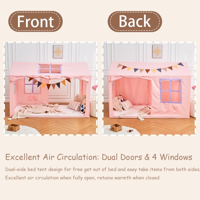 WANFASO Twin Bed Tent Indoor Bed Canopy Kids Tents for
