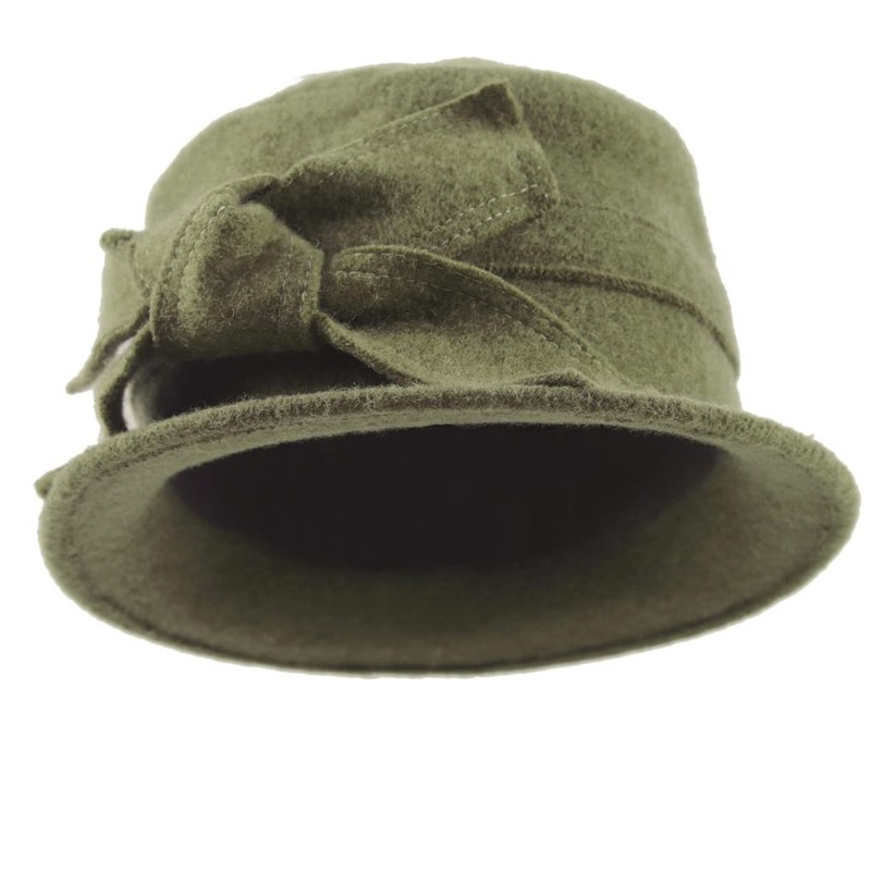Women Felt Bucket Hat Vintage Floral Wool Dress Winter Hats