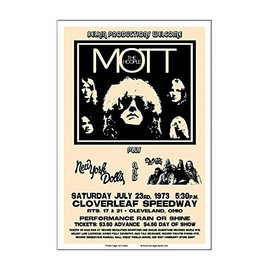 Raw Sugar Art Studio Mott The Hoople/New York Dolls/Ian Hunter 1973 Cleveland Concert Poster