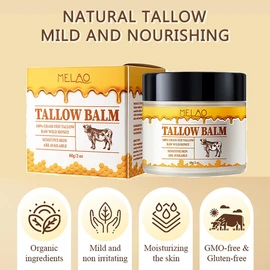 2 Jars Beef Tallow Face Cream Skin Care, Face Moisturizer Tallow and Honey Balm Face Body Butter for Very Dry Skin, Hydrating Serum All Purpose Tallow Balm for All Body Hydration, 60g/2fl oz (2pcs)