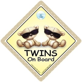 Twins On Board, Twins On Board Car Sign, Twins On Board Sign, Brown Shades, baby on board, Baby Car Sign, Baby on Board Car Signs, Twins Car Sign, Twins On Board Car Signs, Baby Car Safety Signs