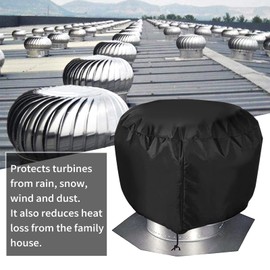 Turbine Roof Vent Cover House - Nopwer Roof Turbine Hoods Shield Canvas 20" x 20" 4Pcs Black