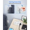 Flat Plug Socket Strip, Individually Switchable, 3-Way Multiple Socket with