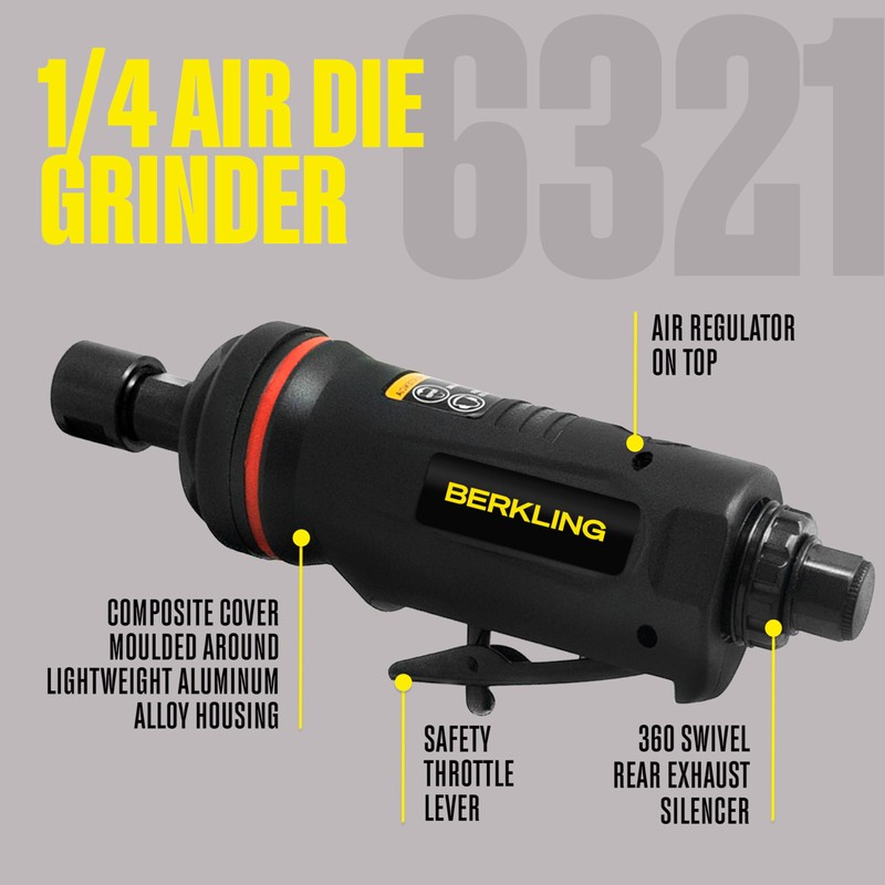 Berkling Tools BT 6321 1/4" Straight Air Die Grinder –