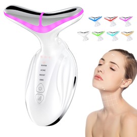 Gesichtsmassagegerät,Elektrisches Gesichtsmassagegerät Anti-Falten,Schönheit Gerät für Gesicht und Hals,mit 4 Modi,45°C EMS Gesichtspflegegerät für Hautstraffung & Lifting,Verbesserung,Straffung