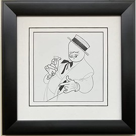 Al Hirschfeld "W.C. Fields 1973" CUSTOM FRAMED ART Caricature Comedian Actor