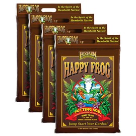 FoxFarm Happy Frog Potting Soil, 12qt – for Indoor/Outdoor Container Plants, Improves Root Efficiency, pH Adjusted for Optimal Nutrient Uptake – Contains Microbes and Humic Acids (Pack of 4)