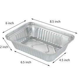 Waytiffer 25Pack Disposable Aluminum Foil Pans Heavy Duty Premium Bread Tins 2.25LB - Capacity 8.5x6.3” Takeout Pans, Tin Foil for Reheating, Baking, (25 Pack with Cardboard Lids)