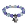 Lavender And Clear Crackle Bracelet with Shell Charm