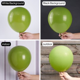 PartyWoo Olive Green Balloons 50 pcs 12 Inch Matte Sage Boho Green Eucalyptus Helium Balloons for Wedding Baby Shower Gender Reveal Birthday Graduation Jungle Safari Party Decorations Green-F06