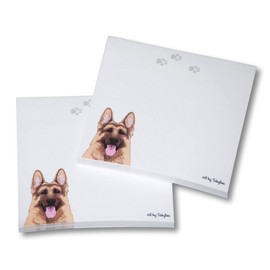 Generic German Shepherd Sticky Notes Notepad TanBlack 100 Sheets