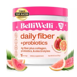 Belliwelli Daily Fiber Supplement Powder with Collagen, Probiotics & Electrolyte