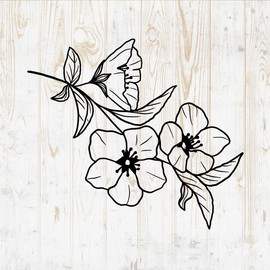 Flower Bouquets Wall Decals - Flower Bouquets Wall Stickers - Minimalistic Minimalist Floral Botanical Leaves Branches Silhouette - Car Window Tumbler Laptop Bedroom Room Home Decor DWSV13107