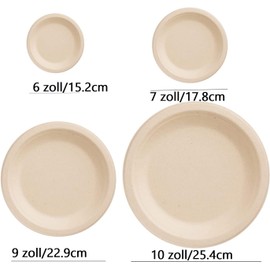 YIEN 50PCS Super Rigid Paper Plates 100% Biodegradable and Compostable, Environmentally Friendly Heavy-Duty Recyclable Dinner Plate, Perfect for Picnics Barbecues (9inch)