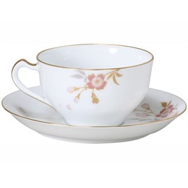 Okura Toen 1c/a682-2 Sakura Series 2 "Yuzen Cherry Blossom" Cup & Saucer, Coffee Tea, Approx. 8.1 fl oz (235 cc), Made in Japan
