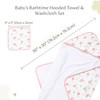 Bamboo Viscose Baby Hooded Towel & Washcloth Set for Babies