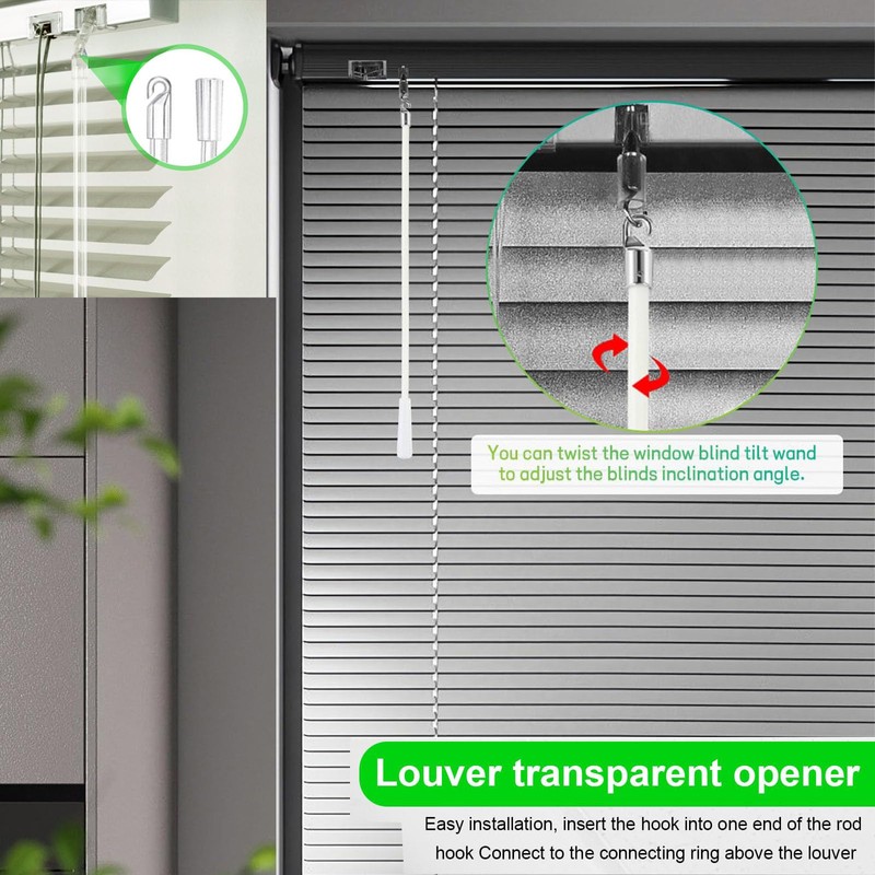 2pcs Blind Wand, Curtain Pull Rods Blind Opener with Window