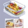 SCWBOEII 4Pack 24oz/0.7L/3cup Glass Food Storage Containers with Lids Leak-proof,