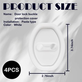 GutGiel 4PCS Door Latch Lock Cover, Upgraded Silicone Car Door Strike Protector, Silent Shock Vehicle Doors Locks Guard, Universal Accessories Car Doors Edge Protector for Most Vehicles(White)