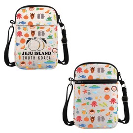 PYOUL Korea Lover Gift JeJu Island Crossbody Bag Korea Jeju Island Vacation Trip Travel Bag Korean Korea Culture Lover Gift (JeJu Island CB)