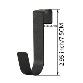 eywlwaar Over The Cabinet Door Single Hooks 5 Pack (Black) Fit for 3/4 inch Doors （Thickness Over 0.8Inch is Not Suitable
