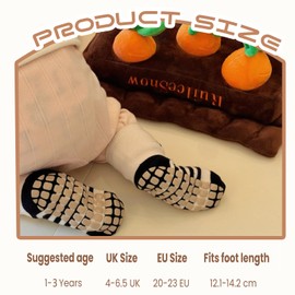 AIAIDIDIY Baby Socks with Grips for Girls Boys,5 Pairs Non Slip Socks with Grips,Cute Animal Cartoon,1-3 Year