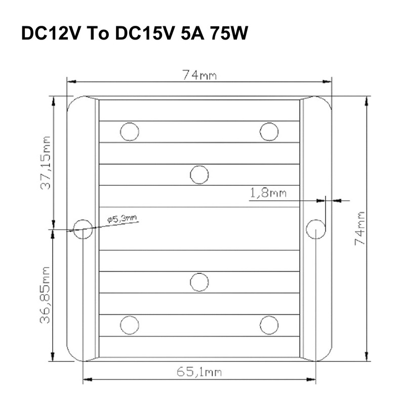 Areyourshop Waterproof DC/DC Converter Regulator 12V Step Up to 15V