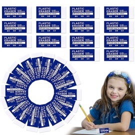 Pack of 40 2B Erasers, Soft Eraser, Durable White Plastic Eraser, Mini Eraser for Children, Eraser Set for School, Office, Sketch Room, Art Painting