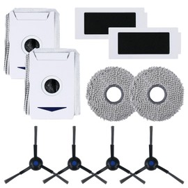 BBT BAMBOOST T30 Replacement Parts Fit for Ecovacs DEEBOT T30 Omni, T30 PRO MAX, Yeedi M12 PRO+ Vacuum Cleaner, Brushes, Dust Bag, HEPA Filter, Mop Pad Kits(10 Pack)