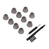 10pcs Black Silicone Double Layer Closed Domes Ear Tips with