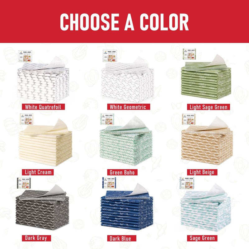 Cooyes Non Slip Refrigerator Liners, 2-in-1 Fridge Mats and Fresh-Keeping