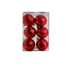 Plastic Christmas Baubles Red - Pack of 12 Diameter 6