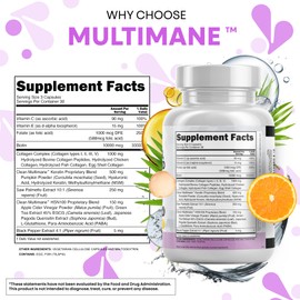 Clean Nutraceuticals Collagen Pills 1000mg Biotin 10000mcg Keratin Saw Palmetto Hyaluronic Acid - Hair Skin & Nails Vitamins & DHT Blocker with Vitamin E Folic Acid Pumpkin Seed MSM - 90 Count