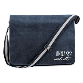 Huuraa Laptoptasche Unna verliebt Geschenk 14 Liter Vintage Navy Canvas Unna Präsent