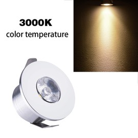 Sorfia 5 Pack 1W Mini LED Recessed Lighting, 1 Inch Recessed LED Lights, Under Cabinet Lighting Under Cabinet Lights 120LM 3000K Warm White AC 110V LED Recessed Lights with LED Driver Power Supply