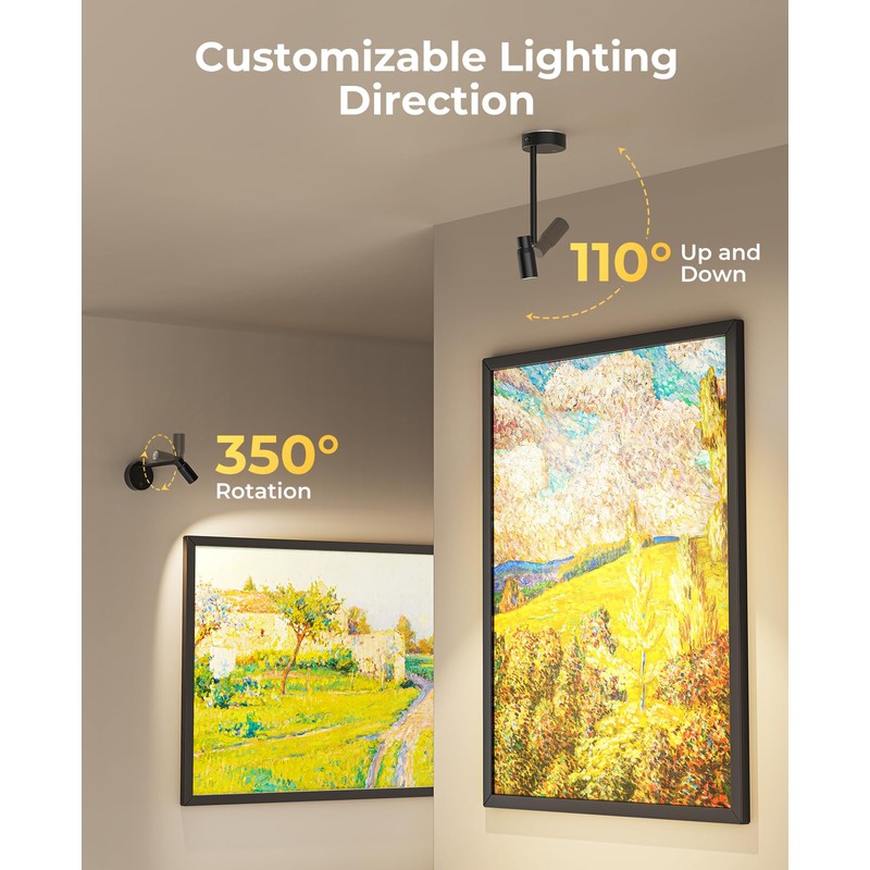 PESUTEN Zoomable Picture Light for Wall, Battery Operated Art Light