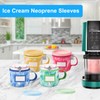 4pcs Dye Prints Ice Cream Neoprene Sleeves, with Handle Spoon