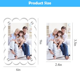 HINGTAI Car Sun Visor Photo Holder Universal Magnetic Acrylic picture Frame Clip, Decorate Your Car Visor with Personality Horizontal Vertical Display (Transparent Wave, 2.4x3.5)