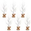 Leyndo 6 Pcs Lighted Birch Tree 24''H Christmas Tabletop Tree