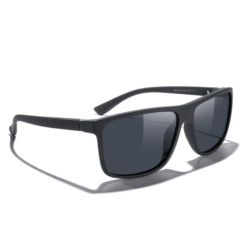 MERRY'S Rectangular Polarized Sports Sunglasses for Men Women Cycling Driving