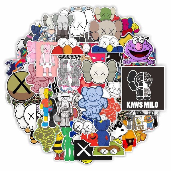 KAWS Sticker Set of 64 KAWS Waterproof Seals, Suitable for