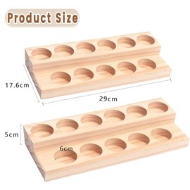 WishesMar WishesMar 2 Stck 11 Slots ?therisches ?l Halter Regal aus Holz - Bietet Platz fr 5-15 ml ?therisches ?l-Flaschen - Aufbewahrungs St?nder Gestell Organisator fr ?therische ?le und Duft?le