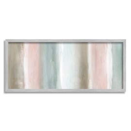 Stupell Industries Blurred Striped Shape Abstraction Soft Pastel Pink Green, Designed by Nan Gray Framed Wall Art, 30 x 13, Multi