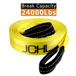 JCHL Recovery Tow Strap with Reinforced Loops 2inx20ft Heavy Duty 24,000lb Break Strength Vehicle Recovery Rope Use for Emergency Towing Rope, Tree Saver, Winch Extension, Triple Reinforced Loops